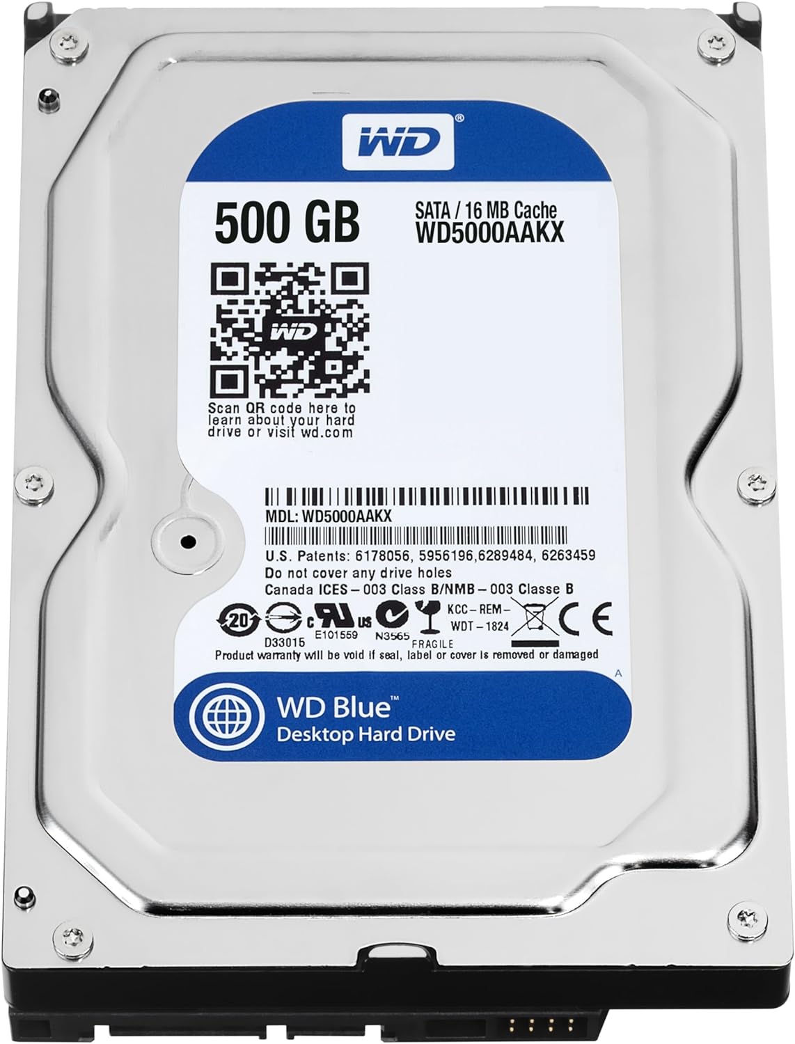 Image of WD Blue 500GB Hard Drive. Image copyright from Amazon.